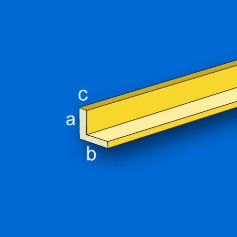 L-Profile Messing, quadratisch 330 x 1,0 x 1,0 mm, 5 Stück